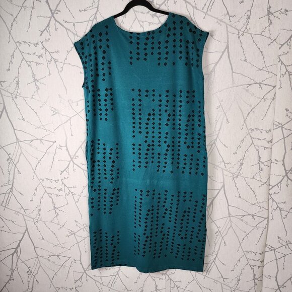 Smoking Lily Abstract Polkadot Handmade Bamboo Cotton Midi Dress - Picture 3 of 5